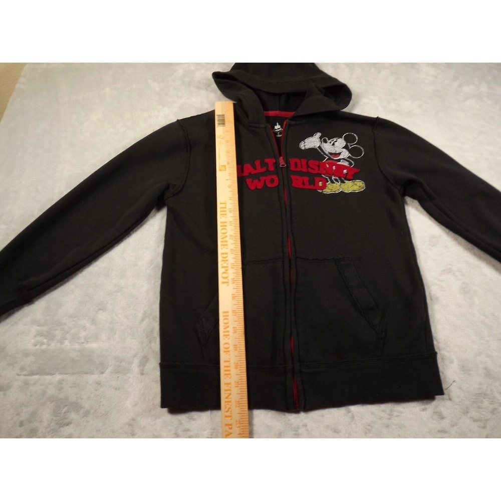 Disney Parks Hoodie Large Authentic Disneyland‎ Black Mikey Character Patches - Picture 6 of 12